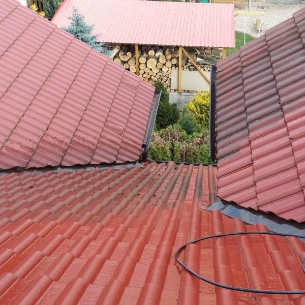 Čištění střechy a nátěr fasády